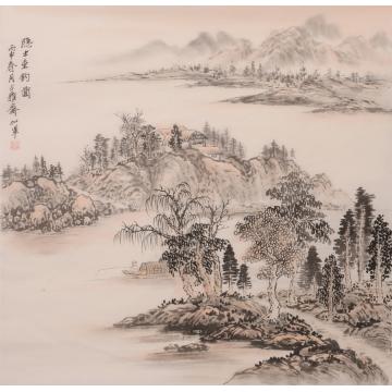 戈加军国画山水隐士垂钓图字画之家