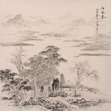 戈加军国画山水江南春字画之家