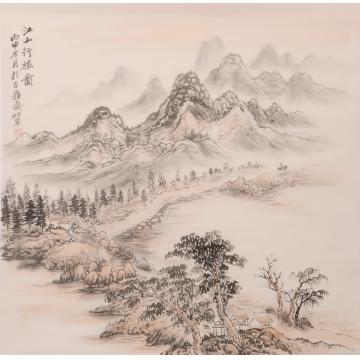 戈加军国画山水江山行旅图字画之家