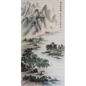 戈加军国画山水春江隐钓图字画之家