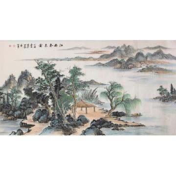 戈加军国画山水江南春色图字画之家