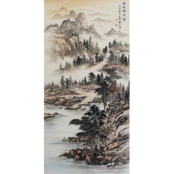 戈加军国画山水金秋隐钓图字画之家