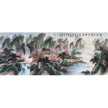戈加军国画山水春风又绿江南岸字画之家