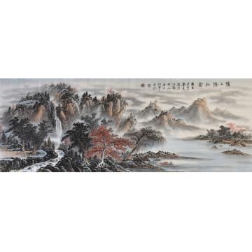 戈加军国画山水溪山隐钓图字画之家