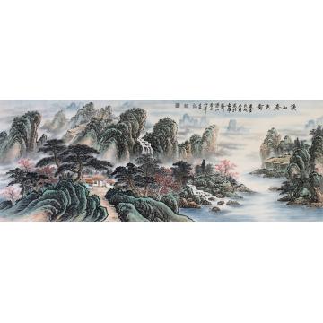 戈加军国画山水溪山春色图字画之家