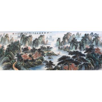 戈加军国画山水一帆风顺富水长流字画之家