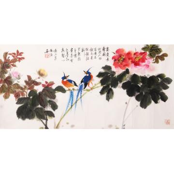 朱德强国画花鸟富贵长寿图字画之家