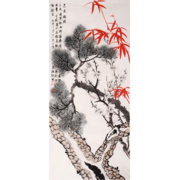 朱德强国画花鸟三友相照字画之家