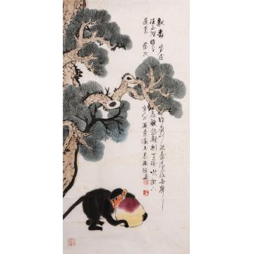 朱德强国画动物献寿字画之家