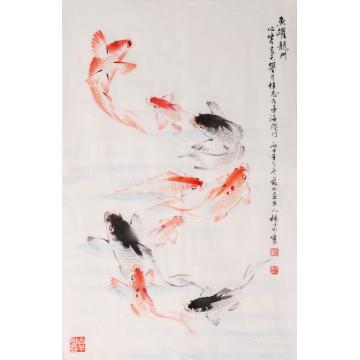 杨德利国画花鸟鱼跃龙门字画之家