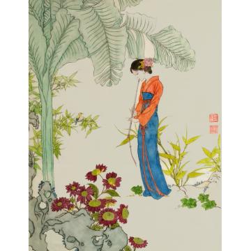 施瑞康国画人物晨曲字画之家