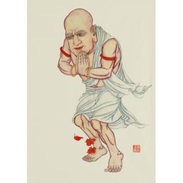 施瑞康国画人物阿弥陀佛罗汉图字画之家