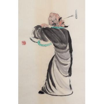施瑞康国画人物金刚破魔尊者字画之家