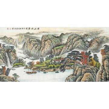 方道平国画山水溪山渔乐图字画之家