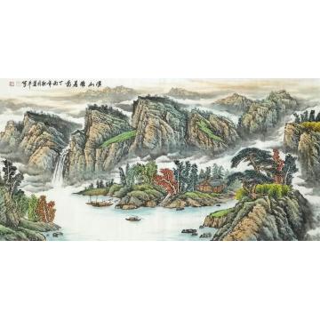方道平国画山水溪山雅居图字画之家