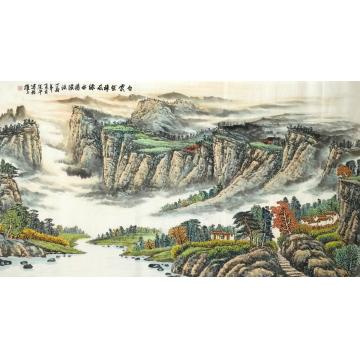 方道平国画山水白云绕雄风字画之家