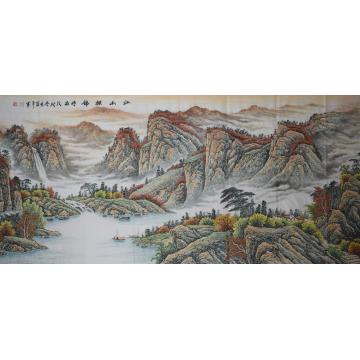 方道平国画山水江山披锦字画之家