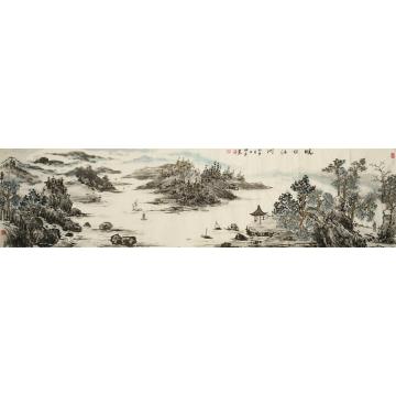 王仲良国画山水晓日江洲字画之家