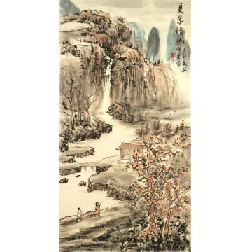 王仲良国画山水夏景清幽字画之家