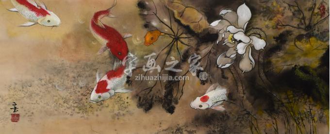 史子书国画花鸟鱼戏莲池字画之家 史子书国画花鸟鱼戏莲池字画之家