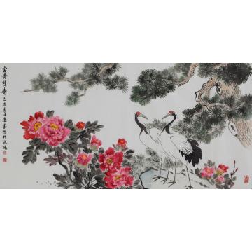 马建成国画花鸟富贵双寿字画之家
