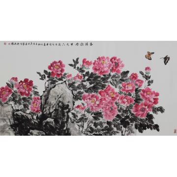 马建成国画花鸟洛阳牡丹甲天下字画之家