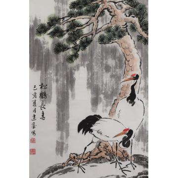 马建成国画花鸟松鹤长春字画之家
