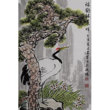马建成国画花鸟瑞鹤沐晨字画之家