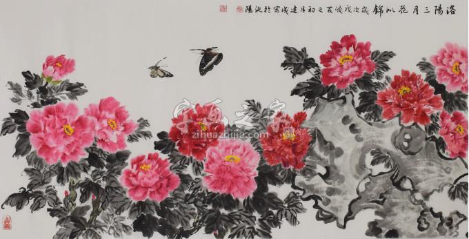 马建成国画花鸟洛阳三月花似锦字画之家 马建成国画花鸟洛阳三月花似锦字画之家