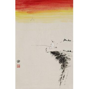 赵芳国画山水禅钓图字画之家