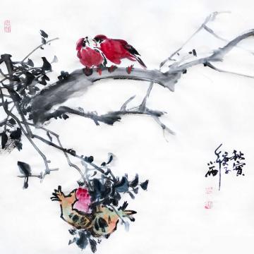 周小雨国画花鸟秋实字画之家