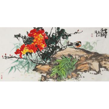 武洪星国画花鸟富贵满园字画之家