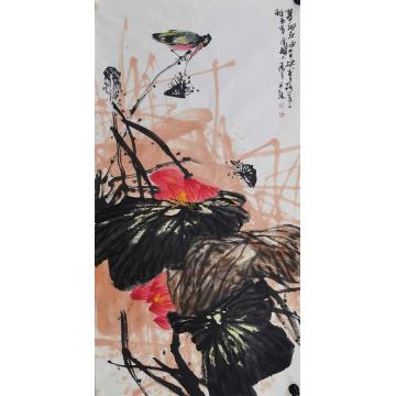 武洪星国画花鸟翠荷图字画之家