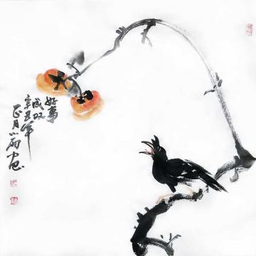 周小雨国画花鸟好事成双字画之家