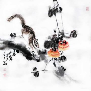 周小雨国画花鸟事事如意字画之家