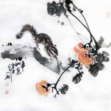 周小雨国画花鸟事事如意字画之家