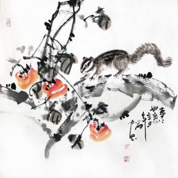 周小雨国画花鸟事事如意字画之家