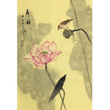 吴定川国画花鸟荷韵字画之家