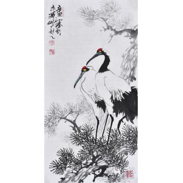 杨怀山国画花鸟双鹤图字画之家