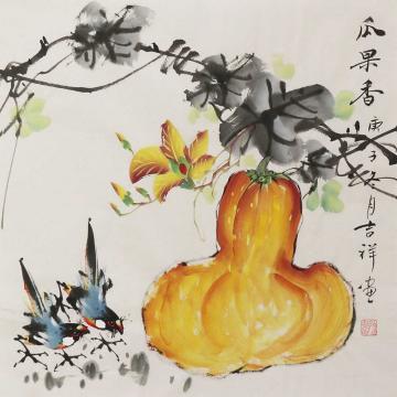 孙吉祥国画花鸟瓜果香字画之家