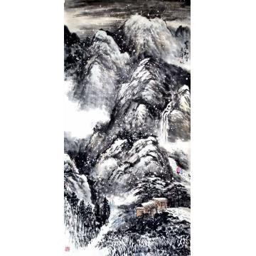 于恩沛国画山水山居初雪字画之家