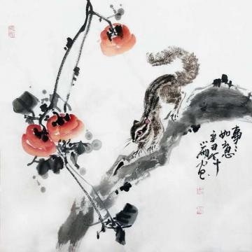 周小雨国画花鸟事事如意字画之家
