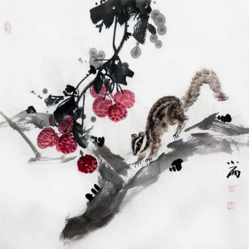 周小雨国画花鸟大利图字画之家