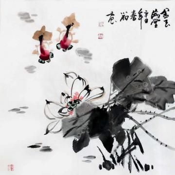 周小雨国画花鸟金玉满堂字画之家
