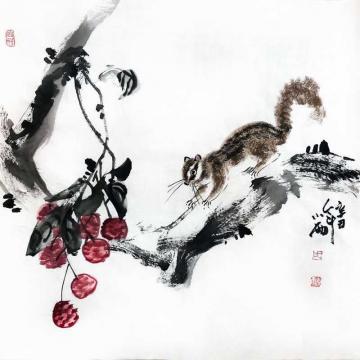 周小雨国画花鸟大利图字画之家