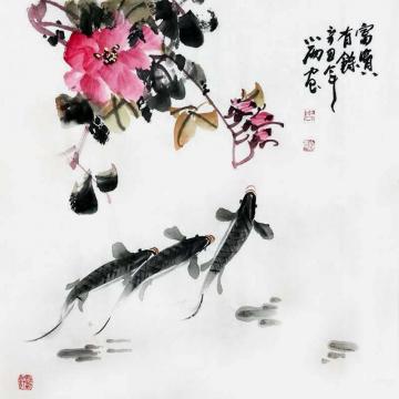 周小雨国画花鸟富贵有余字画之家