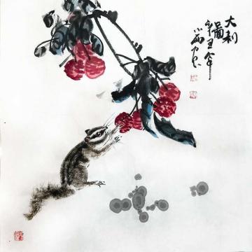 周小雨国画花鸟大利图字画之家