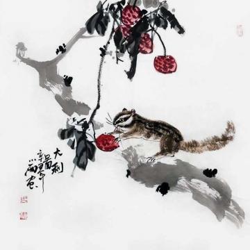 周小雨国画花鸟大利图字画之家