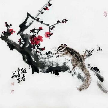 周小雨国画花鸟报春字画之家