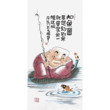 吴元国画人物知鱼图字画之家